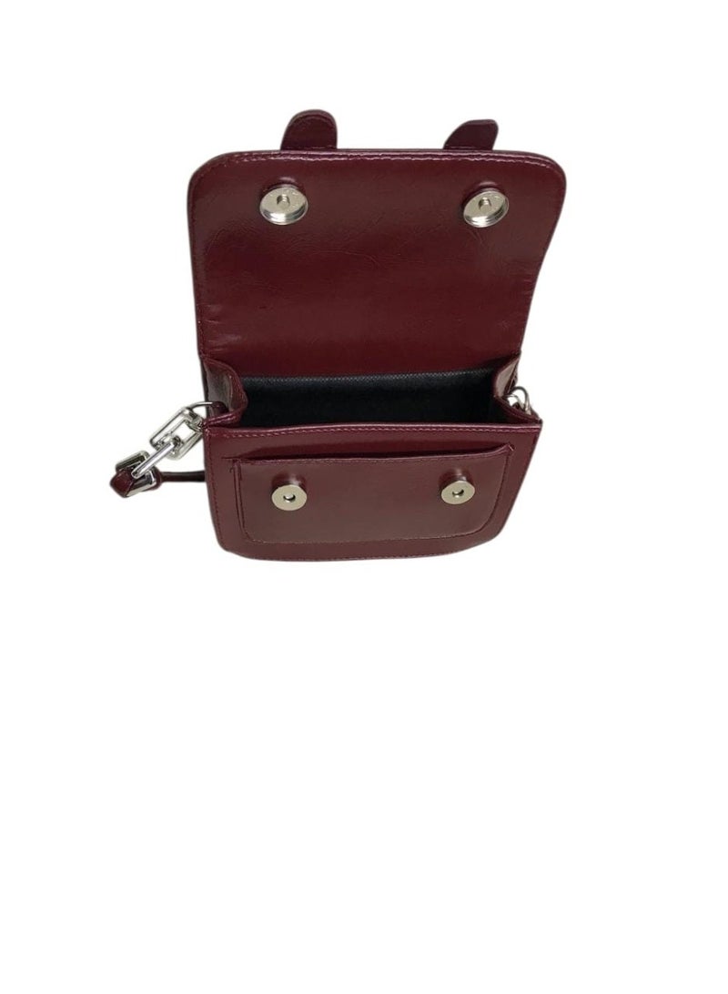 Small Crossbody Bag for Women and Girls, Shiny Faux Leather Design, Lightweight and Stylish, Ideal for Daily Use, Size 14 cm Length x 18 cm Width - Image 2